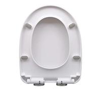 Sedile WC, Sedile WC Allungato con Coperchio, Chiusura silenziosa, Sedile e Coperchio in plastica PP allungati, WC a Forma di U/O/D/V, Bianco