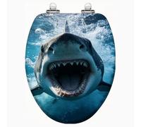 Sedile WC Shark Design per sanitari standard. | Divertente sedile per WC a tema squalo, progettato per adattarsi ai WC standard, che dona un tocco nautico e giocoso al tuo