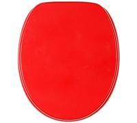 Sedile WC | superficie di alta qualità | montaggio facile | cerniere robuste | Rosso