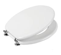 Sedile wc copriwater universale Milano in legno MDF bianco 41,5-46,5 x 36,7 cm
