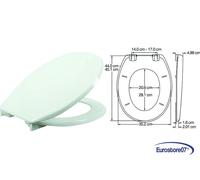 sedile wc universale 2850 buxton in plastica termoindurente bianco mm 352 x 451