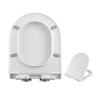 Sedile WC universale a forma di U, con chiusura ammortizzata, ovale, silenzioso, design anti-slam, facile da fissare nella parte superiore, dimensioni standard, colore bianco