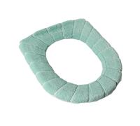 Sedile WC universale con cuscino a contrasto, spesso e morbido, a forma di O, copriwater con maniglia, accessorio for il bagno(A GREEN)