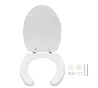 Sedile WC Universale per Disabili in Legno con Coperchio, Copriwater da Bagno 445x375mm, Bianco