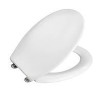 WENKO Sedile WC Vigone Antibatterico, Fissaggio in Acciaio Inossidabile, Termoindurente, 37.5 x 45 cm, Bianco