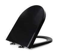 Sedile WC Viola a Forma di D/U con Chiusura Ammortizzata, sgancio rapido e Cerniere Regolabili per Una Facile Pulizia (Nero)
