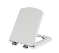 Sedili del toilette bianchi, sedile del toilette chiuso morbido, sedile del toilette quadrato, sedile del bagno PP addensato con cerniera in metallo regolabile con top a rilascio rapido, facile da
