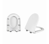 Sedili WC a forma di D, Sedile WC con chiusura ammortizzata a forma di D, attacco superiore a sgancio rapido, diverse misure(37 * 46Cm)