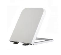 Sedili WC a forma di D, Sedile WC quadrato con chiusura ammortizzata e sgancio rapido, bianco, diverse misure(04F 36x47cm)