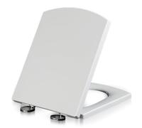 Sedili WC Bianchi con Chiusura Ammortizzata, Sedile WC Rettangolare in PP con Cerniere Regolabili con Fissaggio Superiore, sgancio rapido per Una Facile Pulizia, Coperchio WC Quadrato