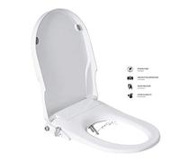 Sedili WC bidet con doppio ugello autopulente non elettrico separato posteriore e femminile, pulizia naturale spruzzo, sedile WC morbido chiuso combinato bidet wc