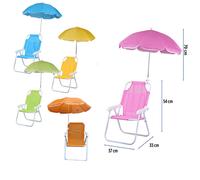 Sediolina Mare Bambini con Ombrello Parasole Integrato Spiaggina Pieghevole