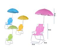 Sediolina Mare Bambini con Ombrello Parasole Integrato Spiaggina Pieghevole