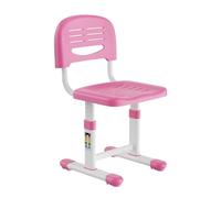 Sediolina per Bambini con Regolabile in Altezza da 32 a 44 cm, Sedia Scrivania Bambini Stazionaria Senza Ruote, Struttura in Acciaio e Plastica, con Base Antiscivolo (Rosa)