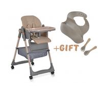 MONi Lindo - Seggiolone Pappa 6M - 15Kg Reclinabile Richiudibile colore Beige