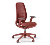 Sedus SE:Air Girevole ergonomica, Sedia da Ufficio, Plastica, riciclabile al 100%, Colore: Rosso, 42-55cm, bis 130kg Belastbar