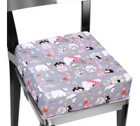 Seduta rialzata per bambini, flessibile, lavabile, smontabile, portatile, con caricatura, per bambini, 2 fibbie di sicurezza, antiscivolo, per la casa, in viaggio