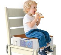 Seduta rialzata per bambini, per il tavolo, 4 punti, ancoraggio, 9,6 cm, rialzo per bambini al tavolo da pranzo, con tasche laterali, antiscivolo e portatile, per bambini (marrone)