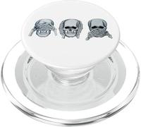 See No Evil Hear No Evil Speak No Evil Skull Art PopSockets PopGrip per MagSafe