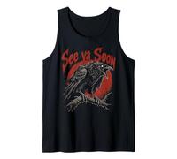 See Ya Soon Raven Crow Red Moon Halloween Horror Canotta
