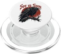 See Ya Soon Raven Crow Red Moon Halloween Horror PopSockets PopGrip per MagSafe