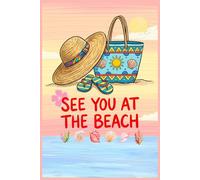 See You At The Beach Journal: 6x9 Lined Composition Notebook, 150 Pages, Tropical Summer Vacation Diary for Kids, Teens, and Students, Cute Ice Cream and Sunglasses Aesthetic Cover