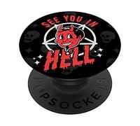 See You In Hell - Gotico Halloween divertente Satana Goth Retro PopSockets PopGrip Intercambiabile