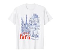 See You in Paris Camicia Torre Eiffel French Cafe Street Scene Maglietta