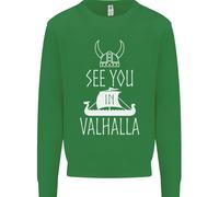 See You IN Valhalla Il Vikings Norreno Odin Bambini Felpa Maglione