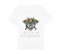 See You in Valhalla - Viking Norway Norse Mythological Maglietta, Donna Plus-Size, Bianco, 6X