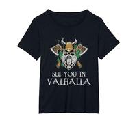 See You in Valhalla - Viking Norway Norse Mythological Maglietta, Donna Plus-Size, Nero, 6X