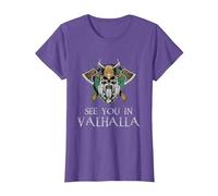 See You in Valhalla - Viking Norway Norse Mythological Maglietta, Donna, Viola mélange, XL
