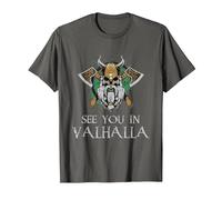 See You in Valhalla - Viking Norway Norse Mythological Maglietta, Uomo, Asfalto, S