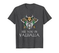 See You in Valhalla - Viking Norway Norse Mythological Maglietta, Uomo, Grigio Scuro, M
