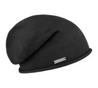 Seeberger Beanie con Bordo Arrotolato da Donna Long Taglia Unica - Nero