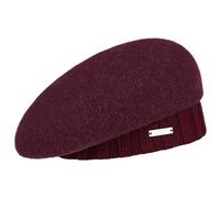 Seeberger Berretto Basco con Bordo a Maglia da Donna Taglia Unica - Rosso Bordeaux