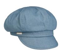 Seeberger Berretto Newsboy Classic Jeans Cotton cap Cappello Baker Boy Taglia Unica - Denim