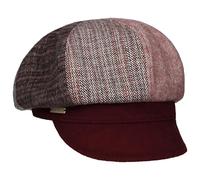 Seeberger Berretto Newsboy Lanvesta Patchwork Donna - Cappellino da Berretti con Visiera Visiera, Fodera, Fodera Inverno Autunno/Inverno - Taglia Unica Rosso Scuro