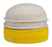 Seeberger Berretto Twotone Woolmark Donna - Made in Germany Beanie Invernale da con Risvolto Inverno Autunno/Inverno - Taglia Unica Giallo