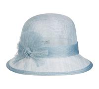 Seeberger Cappello di Paglia Valeska Sinamay Estivo Cloche Taglia Unica - Azzurro
