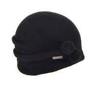 Seeberger Cappello Donna Beanie Lana Cotta | Walkbeanie con Mini Pompon | Taglia Unica | Autunno/Inverno (Nero)