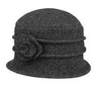 Seeberger Cappello Cloche Lana Cotta | Walkglocke con Dettaglio Floreale | Taglia Unica | Cappello Donna | Autunno Inverno (Antracite)