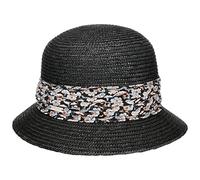 Seeberger Cappello Intrecciato Mariva Flower da Donna Estivo Taglia Unica - Nero