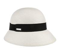 Seeberger Cappello Panama Farletta Cloche di Paglia da Donna Taglia Unica - Bianco