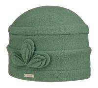 Berretto in Lana Follata Classic Uni by Seeberger verde One Size
