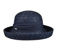 Seeberger Dilara Cappello in Paglia da Donna Berretto con Risvolto Taglia Unica - Blu Scuro