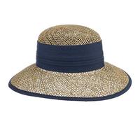 Seeberger Talea Beach Cappello Paglia Donna - di Estivo Cappelli da Sole con Nastro in Grosgrain, pistagna Primavera/Estate Estate - Taglia Unica Blu