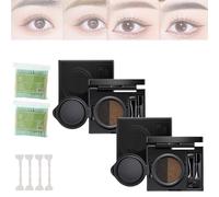 Seecion Crema for sopracciglia e eyeliner con timbro, con pennello for trucco a doppia estremità, crema for sopracciglia e eyeliner 2 in 1 con timbro, kit crema for sopracciglia waterproof for trucco(