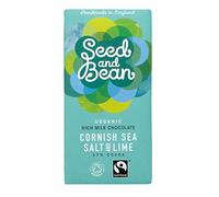 Seed and Bean - Organic Cornish Sea Salt & Lime Rich Milk Chocolate Bar - 85g