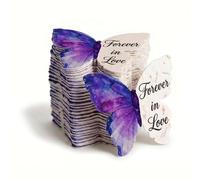 Seed Bloom 50 pezzi di carta per semi di farfalla Forever in Love, fiori di campo piantabili e scrivibili, da utilizzare per matrimoni, baby shower, bomboniere, decorazioni o ricordi di celebrazione
